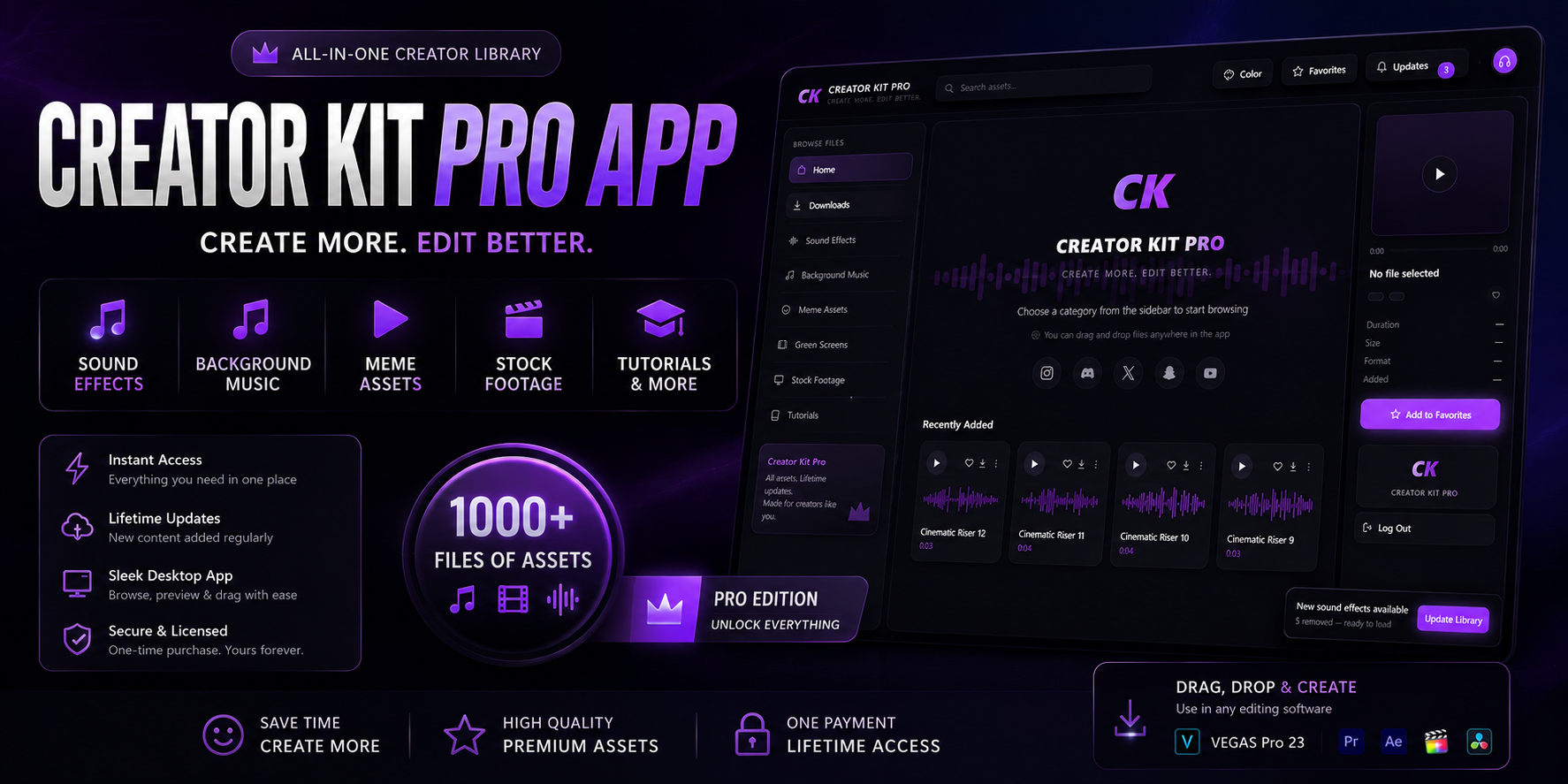 Creator Kit Pro Desktop App (CKPro) — Ultimate Content Creator Asset App (WINDOWS ONLY)